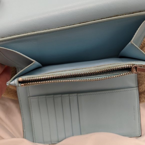 CELINE Leather Frame Bi-Color Wallet - Picture 9 of 14